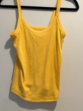 Yellow Ribbed Tank Top